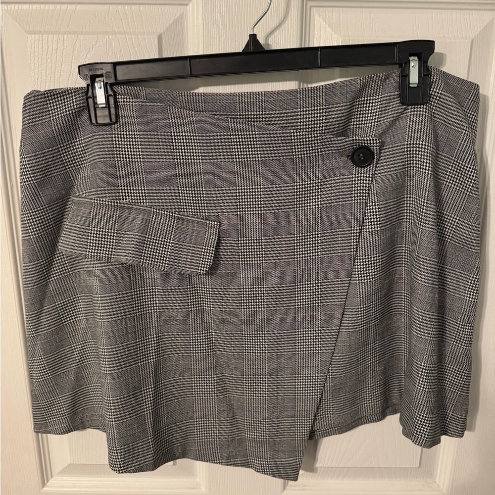 Gray Plaid Women's Mini Skirt
